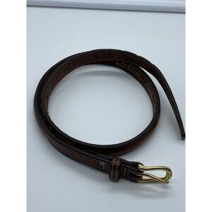 Tory Brown Genuine Leather Belt Women's Size 28 Skinny 3/4 wide 2375 USA Made
